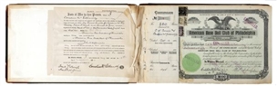 Philadelphia Athletics Original Stockbook (1901-1912) with 39 Connie Mack Signatures (99 Stock Certificates)